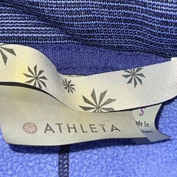 ATHLETA Periwinkle Purple Stripe Strength Zip Up Hoodie Jacket-S - Picture 8 of 10